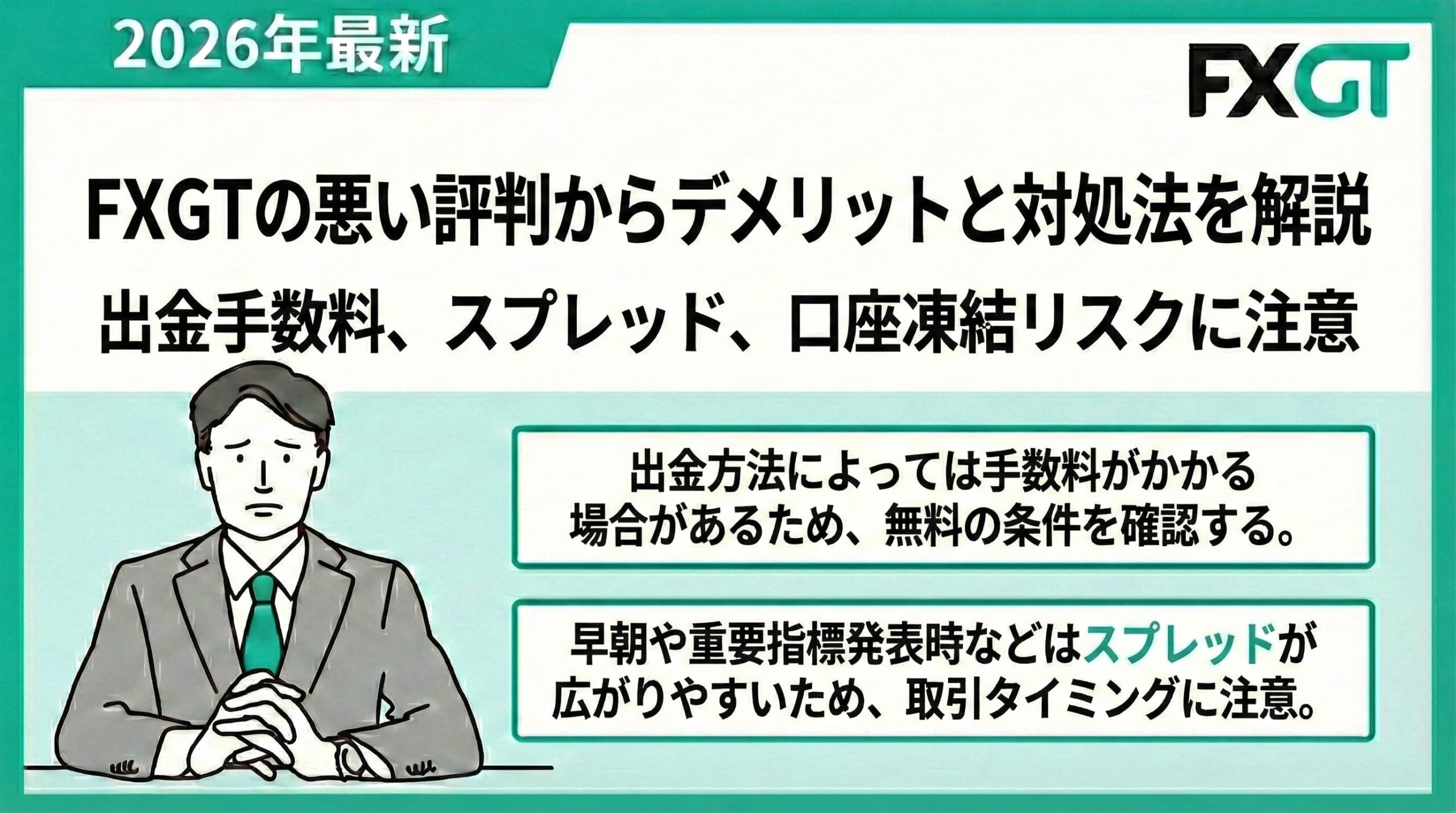 FXGTの悪い評判からデメリットと対処法を解説