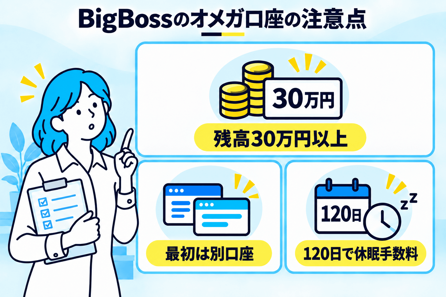 BigBossのオメガ口座の注意点